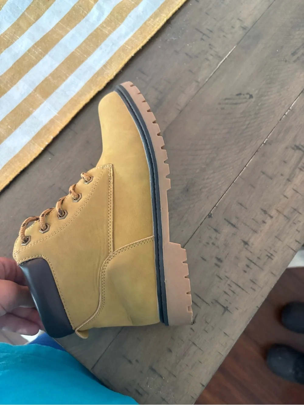 Kids Tan Lace-Up Work Boot